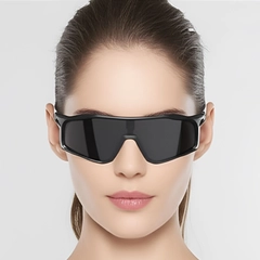 Semi-rimless Black TR90 Polarized Sunglasses #BS0205-0035