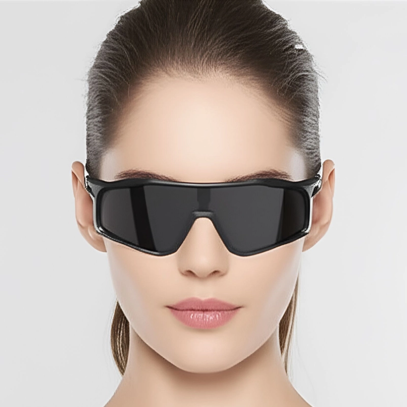 Semi-rimless Black TR90 Polarized Sunglasses #BS0205-0035