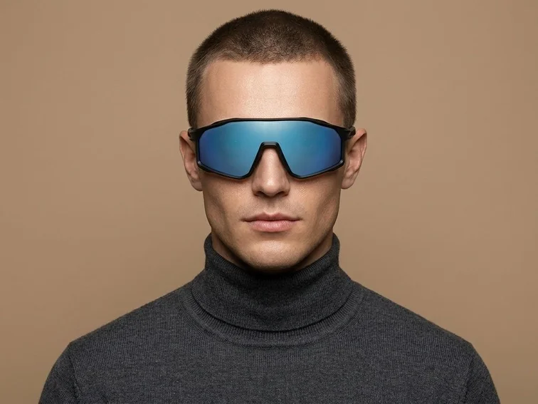Occhiali da sole Aviator neri in TR90 #BS0205-0036