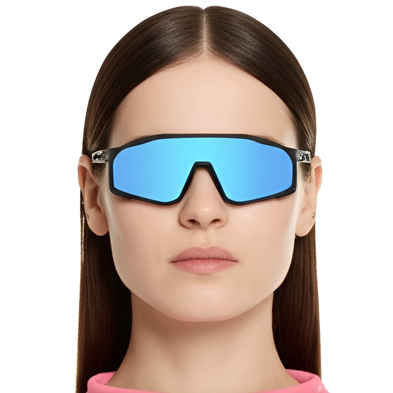 Semi-rimless Blue TR90 Polarized Sunglasses #BS0205-0036