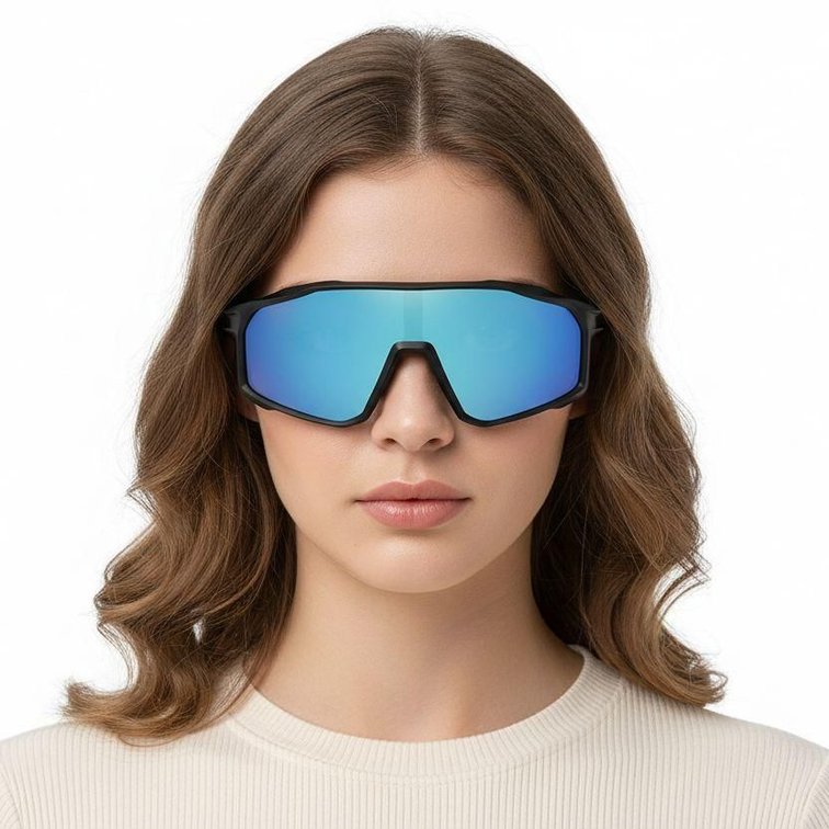 Semi-Rimless Blue TR90 Polarized Sunglasses #BS0205-0036