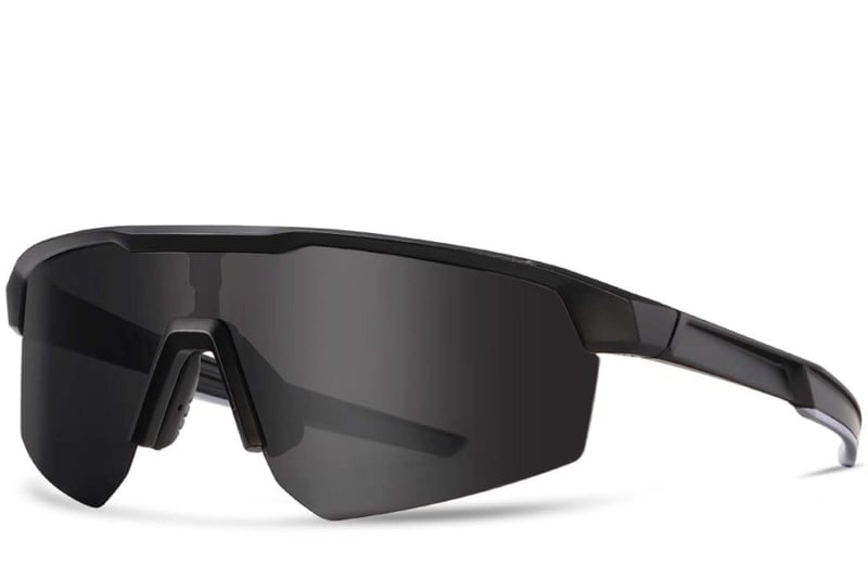 Semi-rimless Black TR90 Polarized Sunglasses #BS0205-0041
