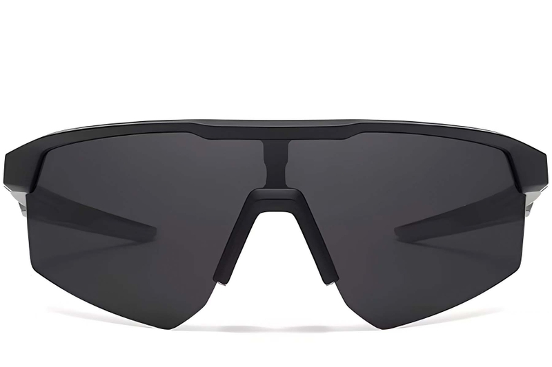 Semi-Rimless Black TR90 Polarized Sunglasses #BS0205-0041