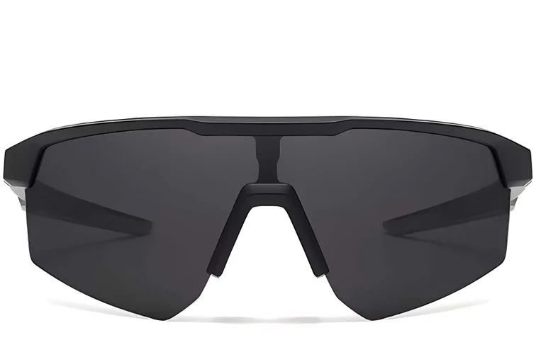 Semi-Rimless Black TR90 Polarized Sunglasses #BS0205-0041