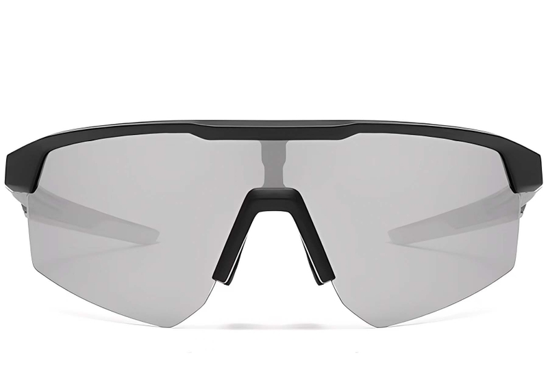 Semi-Rimless Silver TR90 Polarized Sunglasses #BS0205-0043