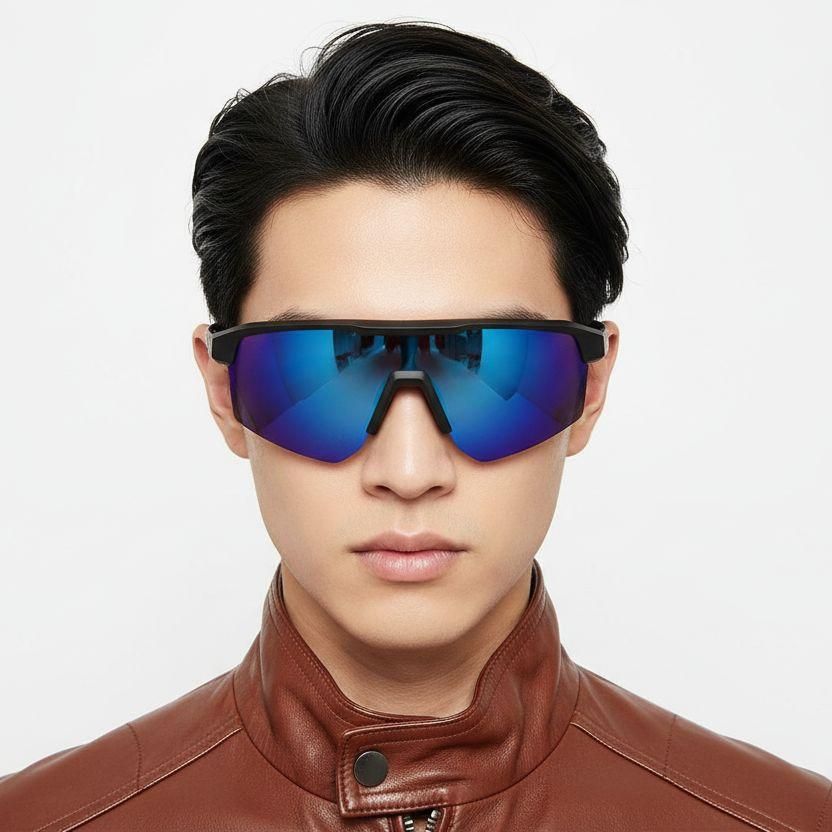 Semi-Rimless Purple TR90 Polarized Sunglasses #BS0205-0044