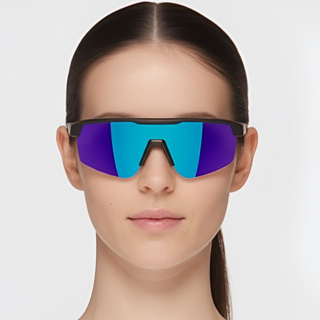 Semi-Rimless Purple TR90 Polarized Sunglasses #BS0205-0044