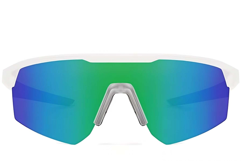 Halbrandlose weiße TR90-Sonnenbrille #BS0205-0046