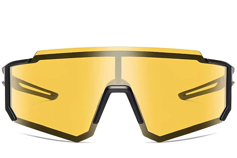 Schwarze Aviator-Sonnenbrille aus Kunststoff #BS0205-0049