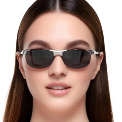 Semi-rimless Silver Aluminium Sunglasses #BS0205-0052