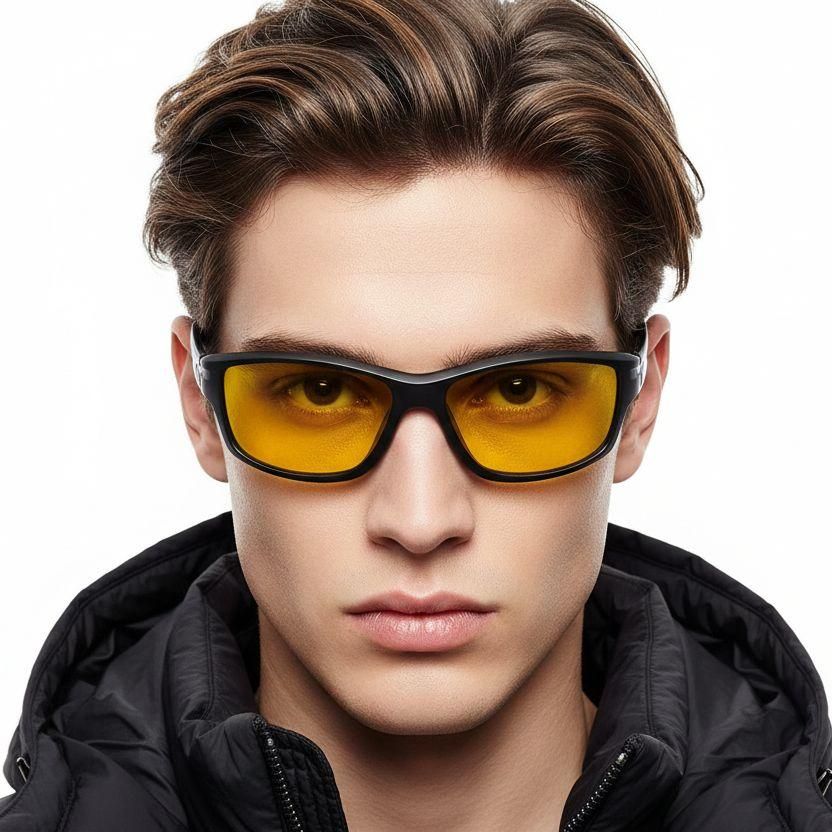 Rectangular Yellow TR90 Polarized Sunglasses #BS0205-0056