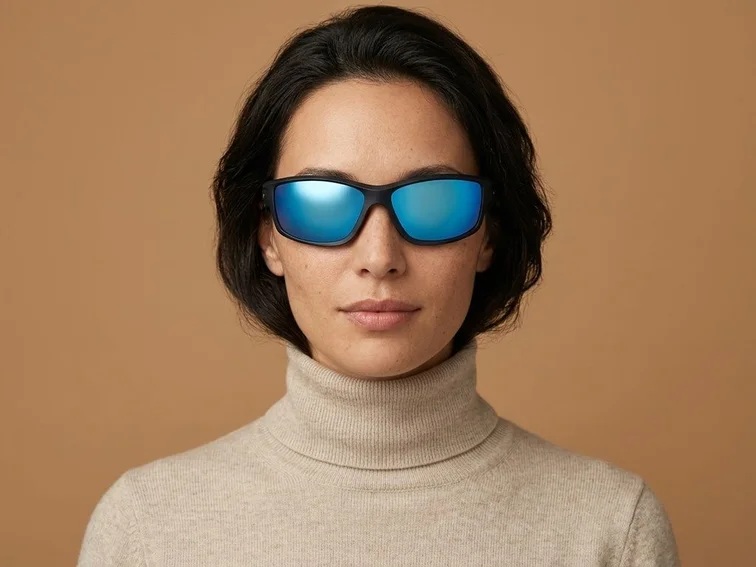 Rectangular Blue TR90 Polarized Sunglasses #BS0205-0057
