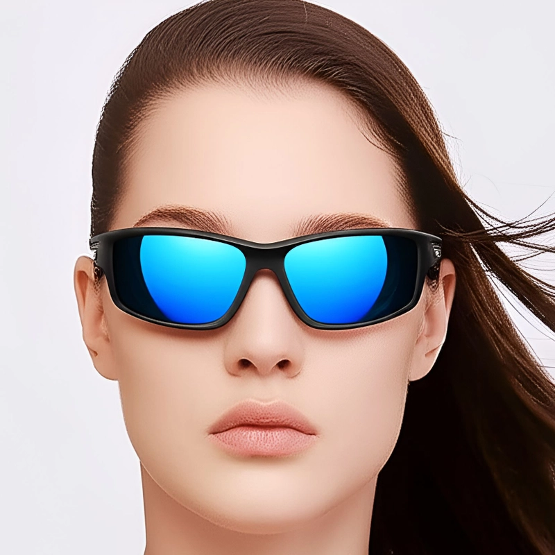 Rectangular Blue TR90 Polarized Sunglasses #BS0205-0057