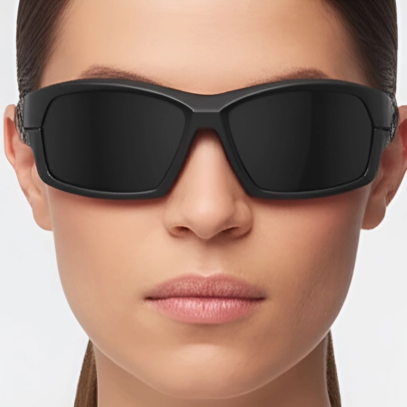 Rectangular Black TR90 Polarized Sunglasses #BS0205-0059