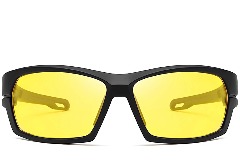 Rechteckige schwarze TR90-Sonnenbrille #BS0205-0061