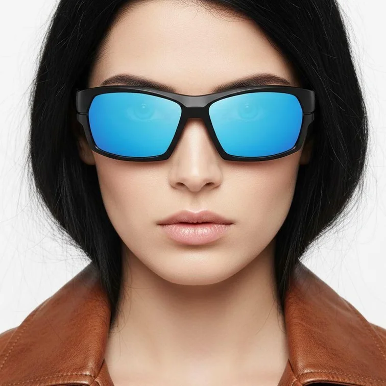 Rectangular Blue TR90 Polarized Sunglasses #BS0205-0062