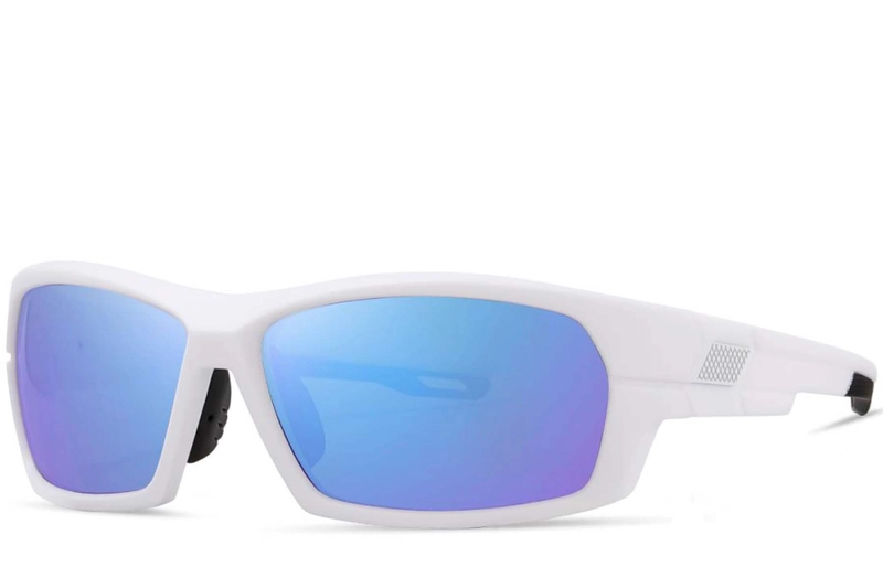 Rectangular White TR90 Polarized Sunglasses #BS0205-0064