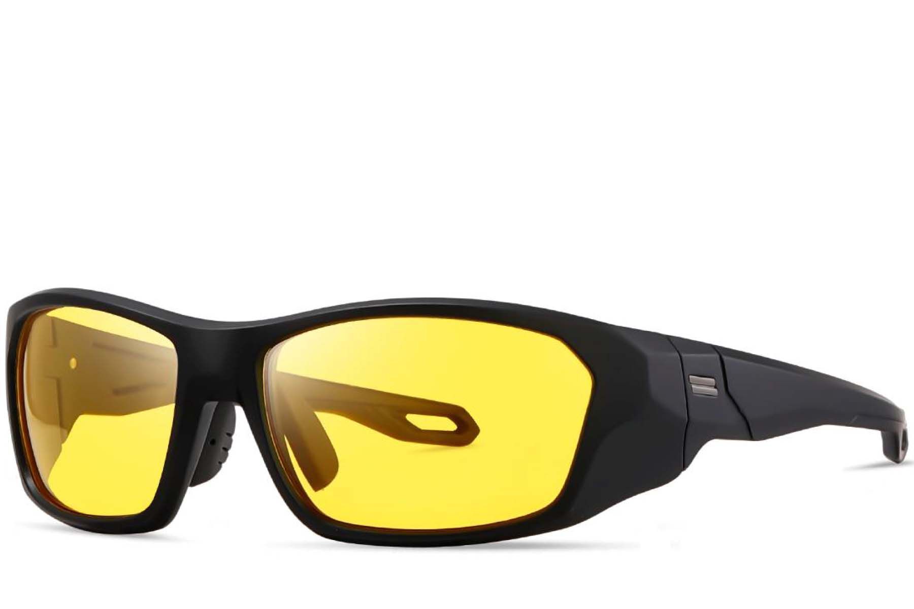 Rechteckige schwarze TR90-Sonnenbrille #BS0205-0067