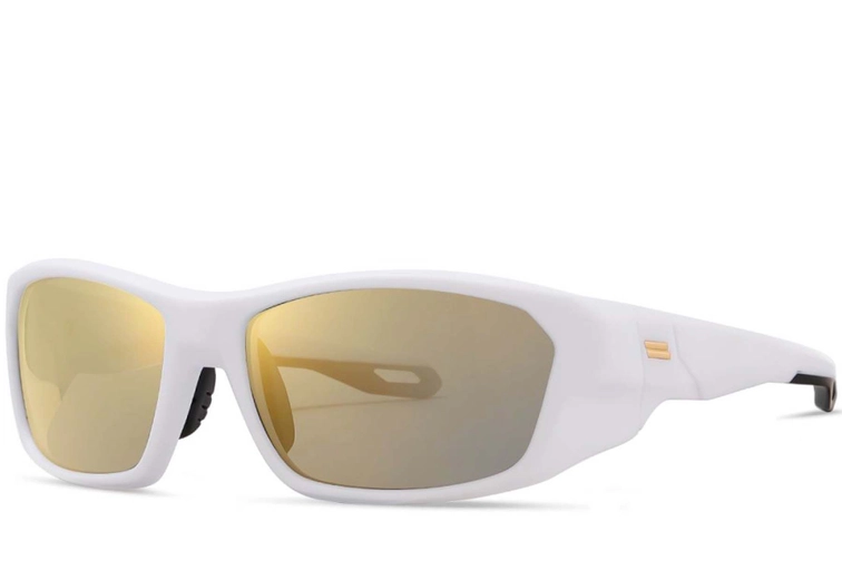 Rectangular White TR90 Polarized Sunglasses #BS0205-0070