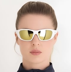 Rectangular White TR90 Sunglasses #BS0205-0070