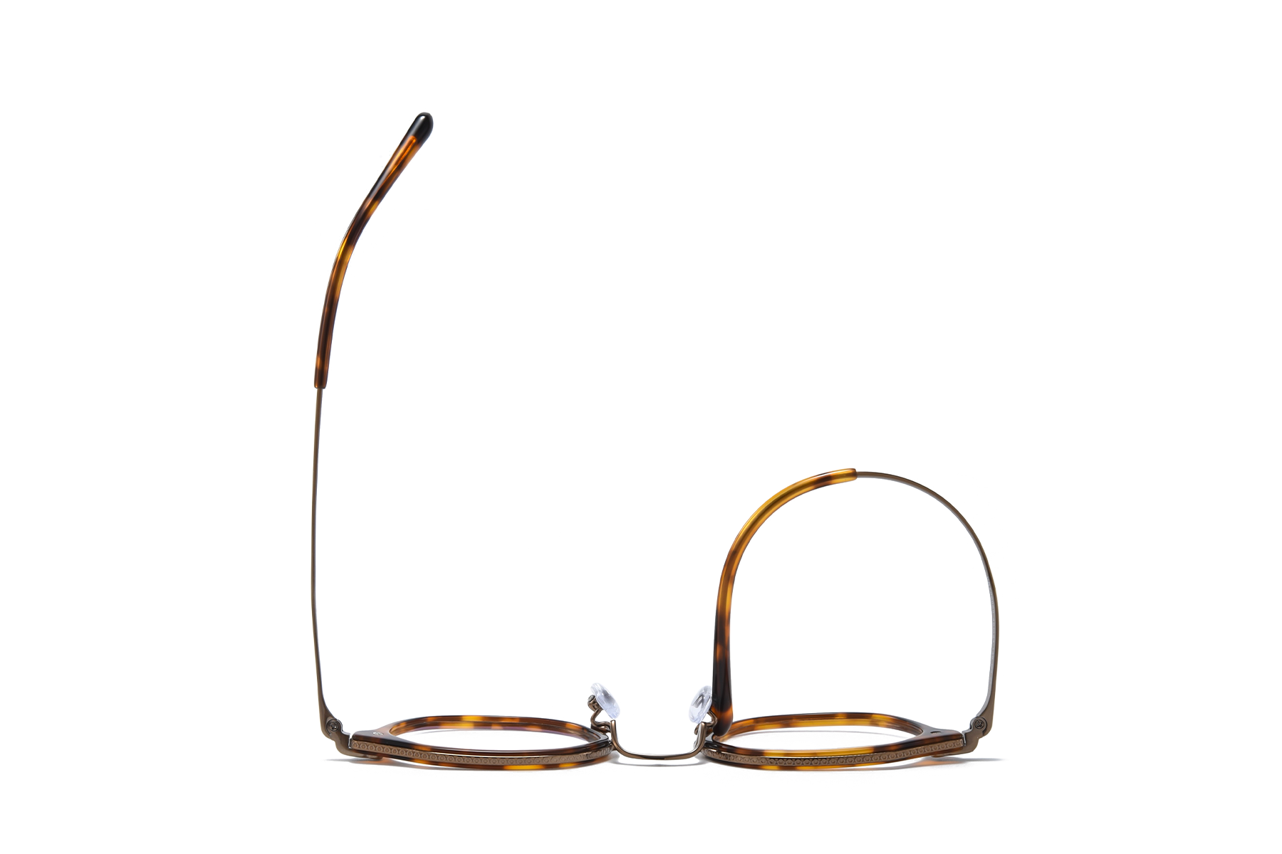 Oval Brown Titanium & Acetate Glasses #BS0218-0004