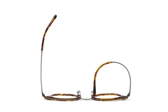 Oval Brown Titanium & Acetate Glasses #BS0218-0004