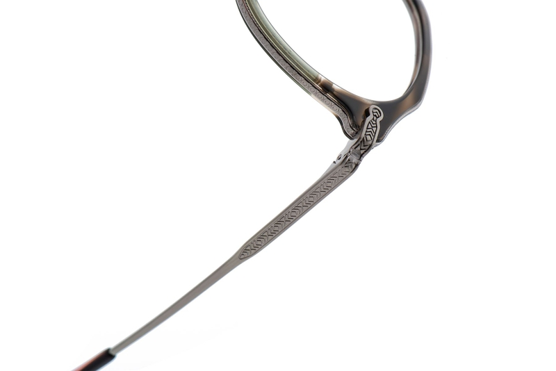 Oval Silver Titanium & Acetate Glasses #BS0218-0006