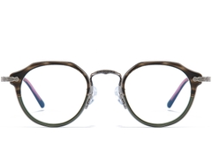 Oval Silver Titanium & Acetate Glasses #BS0218-0006