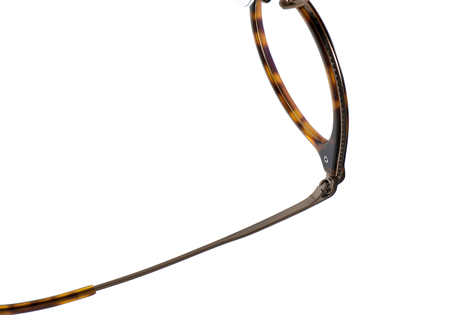 Oval Brown Titanium & Acetate Glasses #BS0218-0012