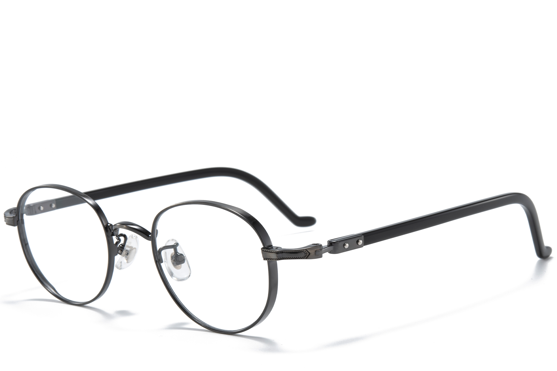 Oval Black Titanium Glasses #BS0218-0016