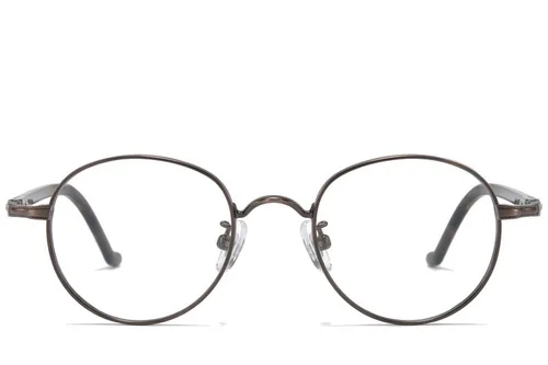 Lunettes ovales en titane brun #BS0218-0017
