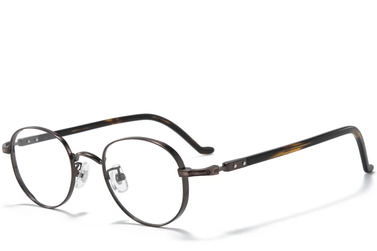 Ovale braune Titanbrille #BS0218-0017