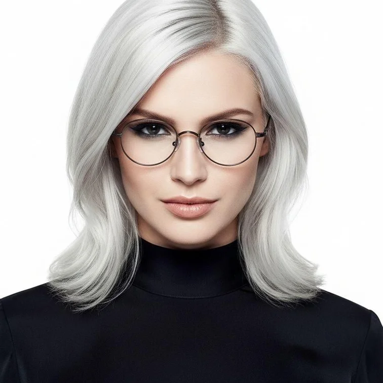 Ovale braune Titanbrille #BS0218-0017
