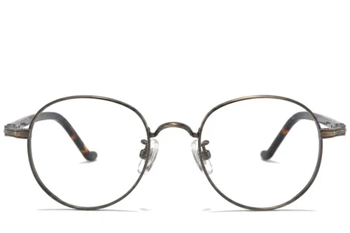 Lunettes ovales en titane brun #BS0218-0018