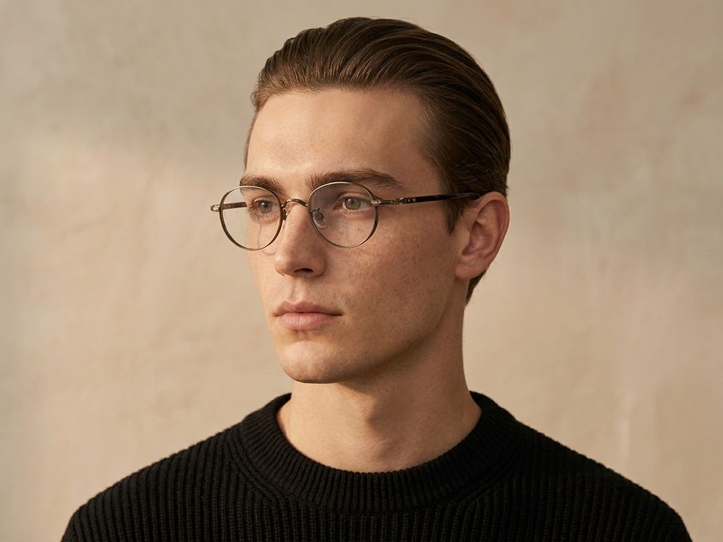 Oval Brown Titanium Glasses #BS0218-0018