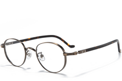 Gafas ovaladas de titanio marrón #BS0218-0018