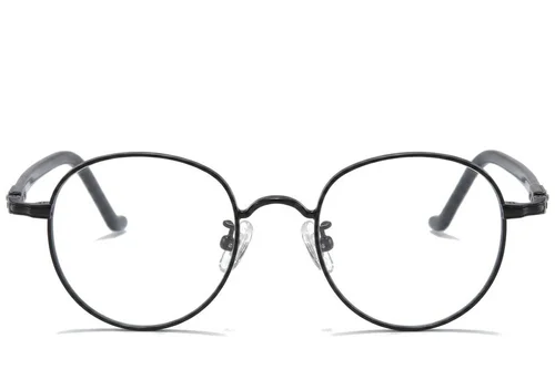 Lunettes ovales en titane noir #BS0218-0019