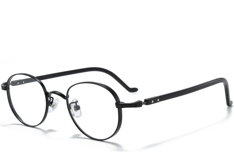 Ovale zwarte titanium bril #BS0218-0019