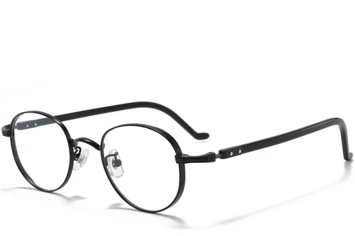 Lunettes ovales en titane noir #BS0218-0019