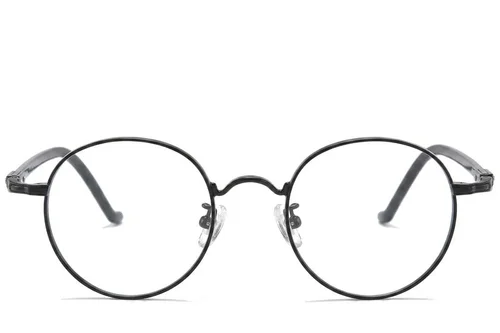 Lunettes ovales en titane noir #BS0218-0020
