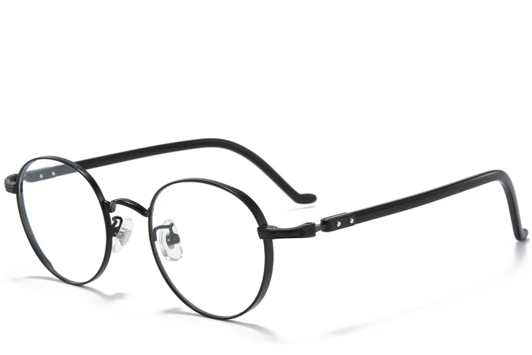 Ovale zwarte titanium bril #BS0218-0020