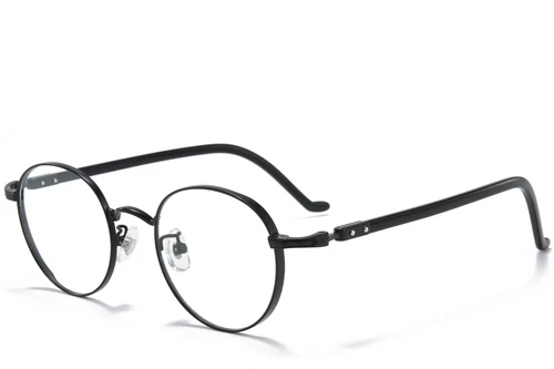 Lunettes ovales en titane noir #BS0218-0020