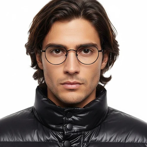 Oval Black Titanium Glasses #BS0218-0020