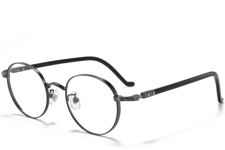 Oval Grey Titanium Glasses #BS0218-0021