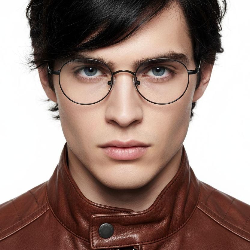 Oval Grey Titanium Glasses #BS0218-0021