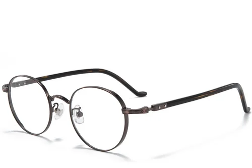 Lunettes ovales en cuivre et titane #BS0218-0022