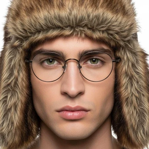 Lunettes ovales en cuivre et titane #BS0218-0022