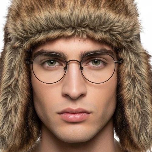 Gafas ovaladas de titanio negro #BS0218-0022