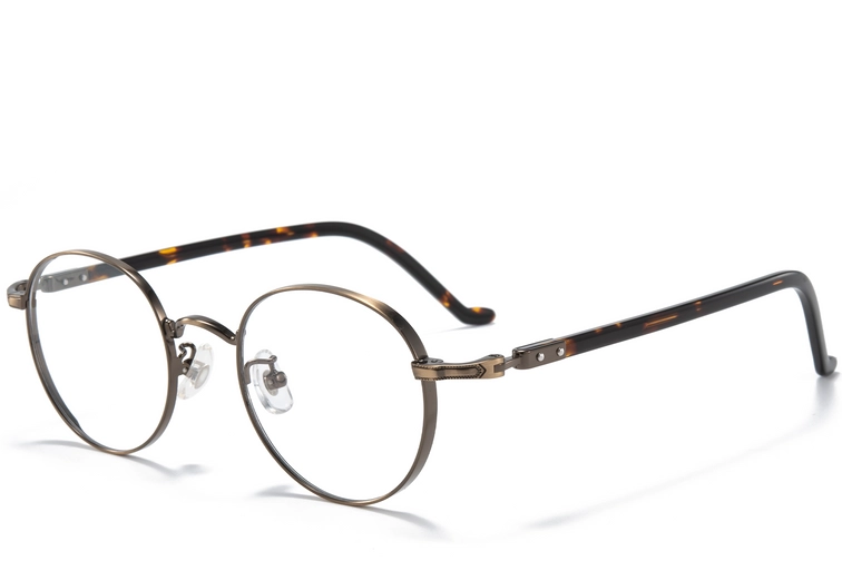 Oval Brown Titanium Glasses #BS0218-0023