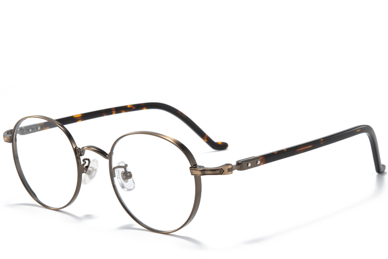 Gafas ovaladas de titanio marrón #BS0218-0023